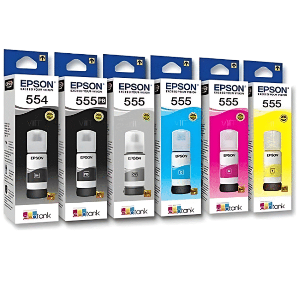 Kit de Tintas Epson T554 y T555 Negro y colores Original